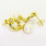 Lustrous Fine Estate Ladies 14K Yellow Gold White Pearl Earrings Jewelry