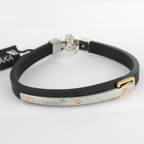 Baraka 316L bracelet is made of steel, rose gold and blue PVD