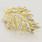 Stunning Estate Victorian 1.00ct Diamond 14k Yellow Gold Leaf Brooch