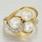 Vintage 14K Yellow Gold Pearl Diamond Ring 