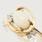 Swirling Yellow Gold Oval Shaped Opal & Diamond Ring