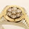 Magnificent Men's 10K Yellow and White Gold Diamond "Watch" Ring