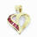 Dazzling Ladies Vintage 10K Yellow Ruby Diamond Heart Shaped Pendant