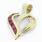 Dazzling Ladies Vintage 10K Yellow Ruby Diamond Heart Shaped Pendant