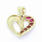 Dazzling Ladies Vintage 10K Yellow Ruby Diamond Heart Shaped Pendant