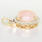 Beautiful Ladies 10K Rose Gold Pink Quartz Round Diamond Pendant