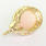 Beautiful Ladies 10K Rose Gold Pink Quartz Round Diamond Pendant