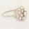 Breathtaking Ladies 14K White Gold Vintage Round Crown Diamond Cluster Ring