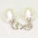 Stunning Ladies Vintage 14K White Gold Pearl Diamond Huggie Dangling Earring Set