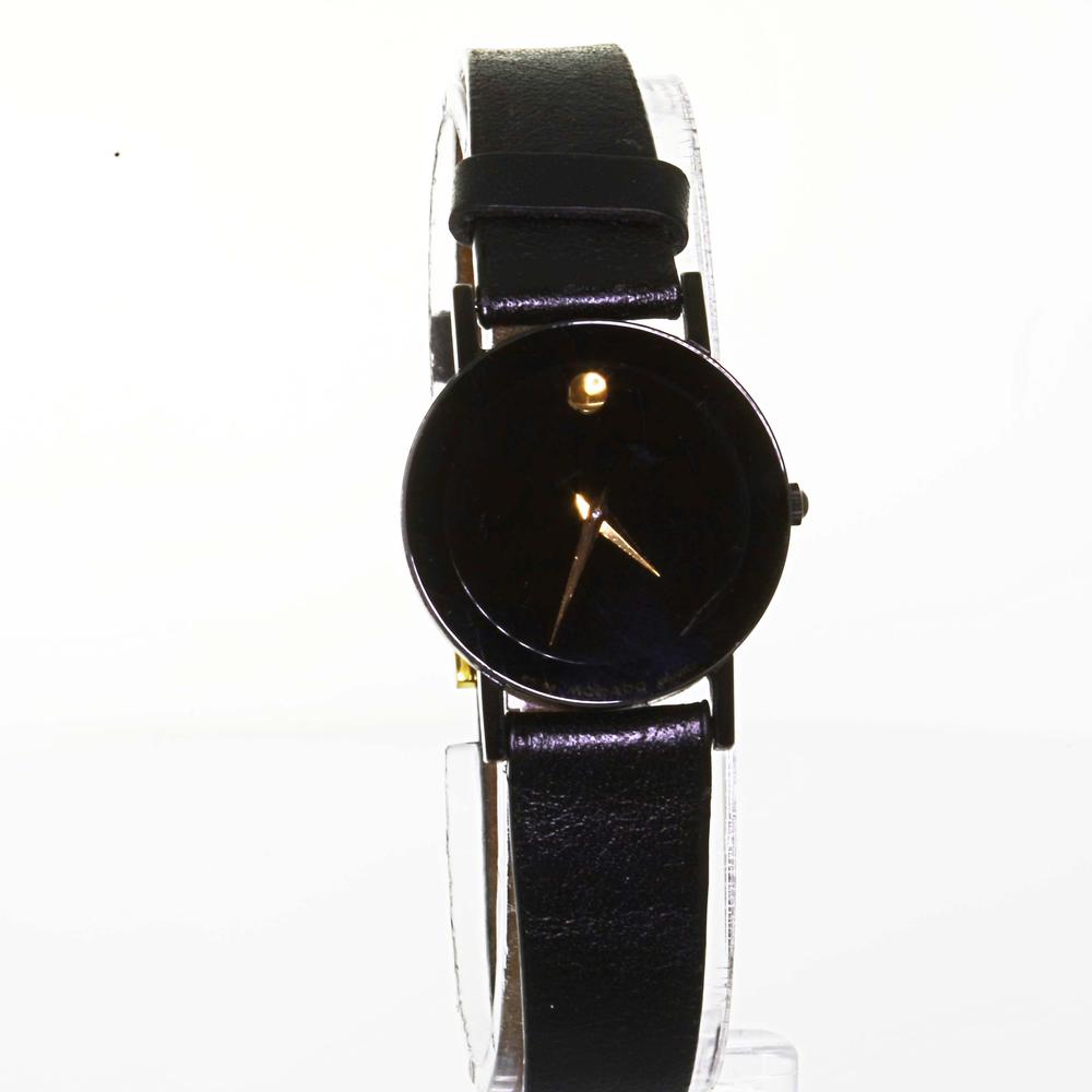 Authentic Movado Ladies Museum Wrist Watch 87-25-855 Leather Band ...