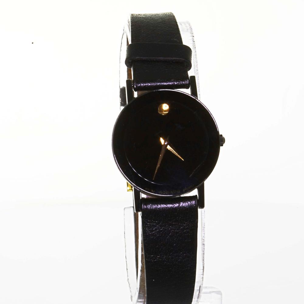 Authentic Movado Ladies Museum Wrist Watch 8725855 Leather Band
