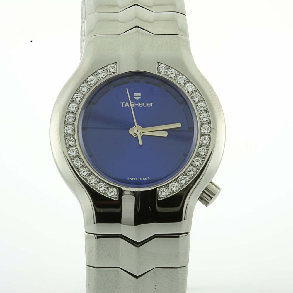 Authentic Tag Heuer Ladies Alter Ego Diamond Blue Faced Stainless Steel