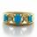 Dazzling Ladies Vintage 14K Yellow Gold Hand Engraved Turquoise Ring Band