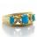 Dazzling Ladies Vintage 14K Yellow Gold Hand Engraved Turquoise Ring Band