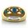 Dazzling Ladies Vintage 14K Yellow Gold Hand Engraved Turquoise Ring Band