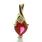 Beautiful Ladies Vintage 10K Yellow Gold Ruby Heart Diamond Pendant 