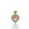 Beautiful Ladies 18K Yellow Gold Pink Tourmaline Heart Diamond Heart Pendant