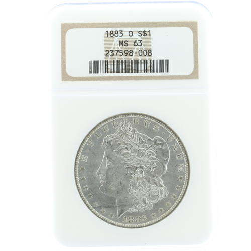Spectacular 1883 Morgan Silver Dollar Coin NGC Certified Grade Mint State 63