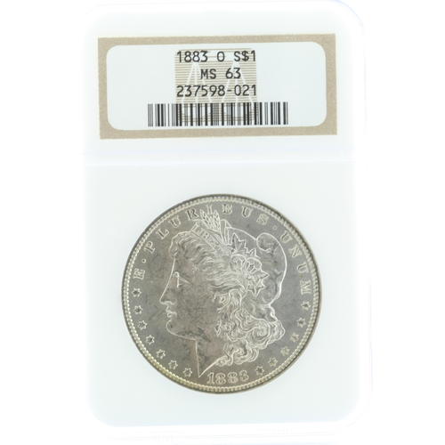 Spectacular 1883 Morgan Silver Dollar Coin NGC Certified Grade Mint State 63