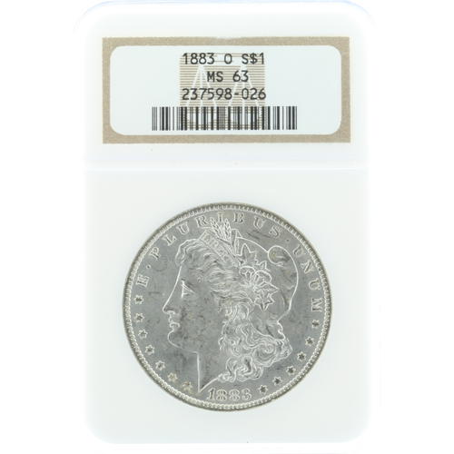  Spectacular 1883-O Morgan Silver Dollar Coin NGC Certified Grade Mint State 63 