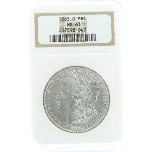  Spectacular 1883-O Morgan Silver Dollar Coin NGC Certified Grade Mint State 63 