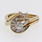Dazzling Ladies Vintage Estate 14K Yellow Gold Diamond Engagement Flower Ring