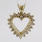 Exquisite 14K Yellow Gold Diamond Heart Shape Pendant Jewelry