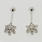 Stunning Estate Ladies 14K White Gold Round Diamond Dangling Earrings Jewelry