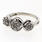 Stunning Ladies 10K White Gold Round Diamond Cluster Flower Three Station Ring