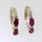 Attractive 10K Solid Yellow Gold Hoop Spinel Earrings Jewelry