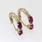 Attractive 10K Solid Yellow Gold Hoop Spinel Earrings Jewelry