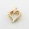 Stunning Vintage Ladies 14K Yellow Gold Round Diamond Heart Shaped Pendant
