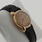 Vintage Antique Helvetia Mens 14k Rose Gold Leather Band Watch