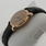 Vintage Antique Helvetia Mens 14k Rose Gold Leather Band Watch