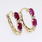 Attractive 10K Solid Yellow Gold Hoop Spinel Earrings Jewelry