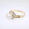 Striking Yellow Gold 18K Pearl Diamond Ladies Ring