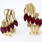 Magnificent Ladies Vintage 14K Yellow Gold Ruby Diamond Earrings