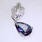 NEW Modern 10K White Gold Peacock Pear Cut Topaz Gem Diamond Drop Pendant