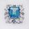 Dazzling White Gold 10K Sapphire & White  Topaz Ladies Antique Charm