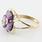 SJ Lau 14K Yellow Gold Amethyst Diamond Flower Petal Earring Ring Set