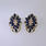 Divine Ladies 14K Yellow Gold Blue Spinel and Diamond Earrings Jewelry