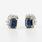 Elegant 14K White Gold Blue Spinel Round Baguette Diamond Stud earrings