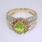 Charming Ladies 14k Yellow Gold Peridot and Diamond Cocktail Ring Jewelry