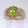 Charming Ladies 14k Yellow Gold Peridot and Diamond Cocktail Ring Jewelry