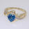Lustrous Ladies 14K Yellow Gold Blue Opal and Diamond Right Hand Ring Jewelry