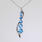 Splendid Ladies 10K White Gold Blue Spinel Journey Pendant and Earrings Jewelry Set