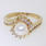 Lustrous Ladies 14K Yellow Gold Pearl and Diamond Right Hand Ring Jewelry