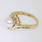 Lustrous Ladies 14K Yellow Gold Pearl and Diamond Right Hand Ring Jewelry