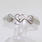 Vintage Ladies 14K White Gold Diamond Heart Right Hand Ring Jewelry