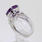 Superb White Gold 14k Amethyst & Diamond Vintage Ladies Ring 